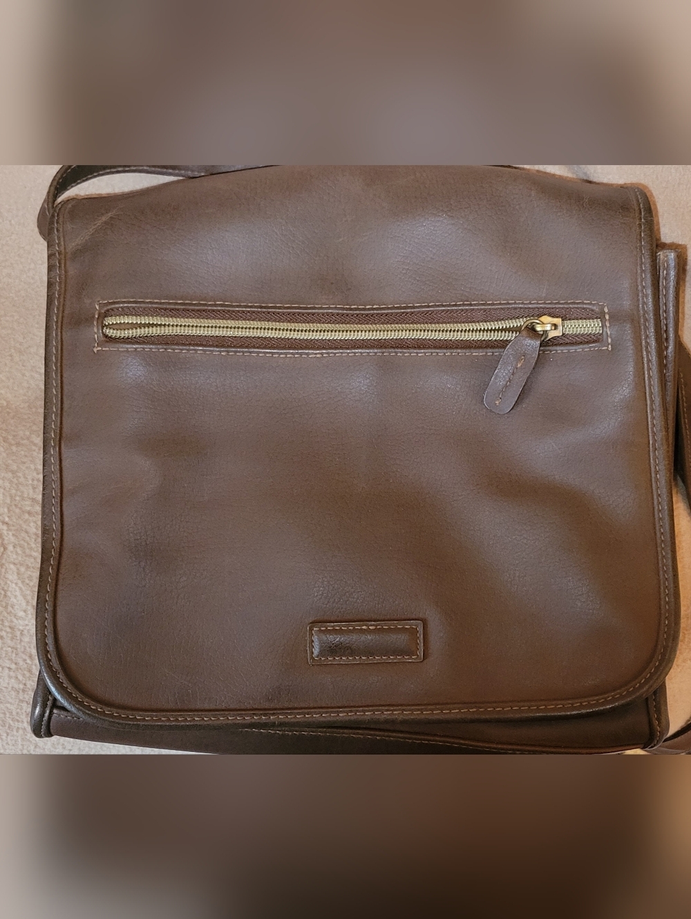 Classic Brown Leather Messenger Purse